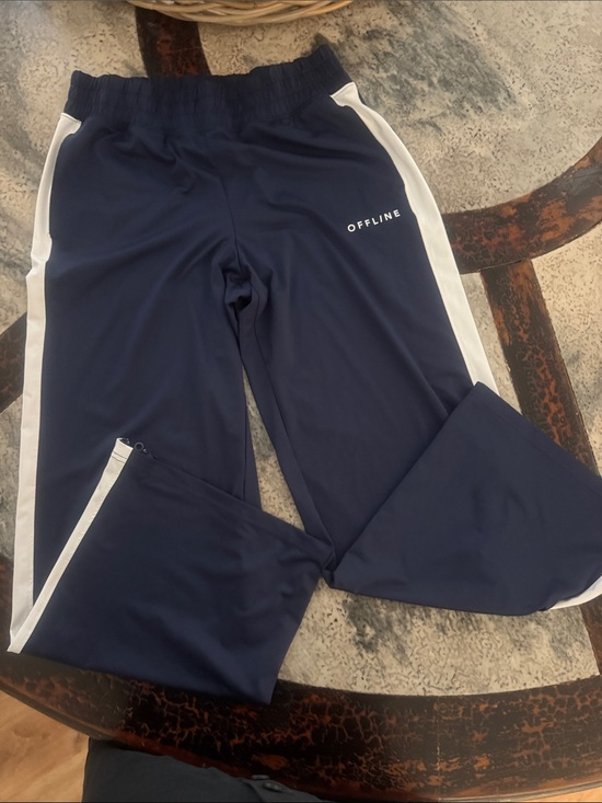 Offline Pants - Offline women’s Navy Track Joggers with White Side Stripes (sm pants: med top)